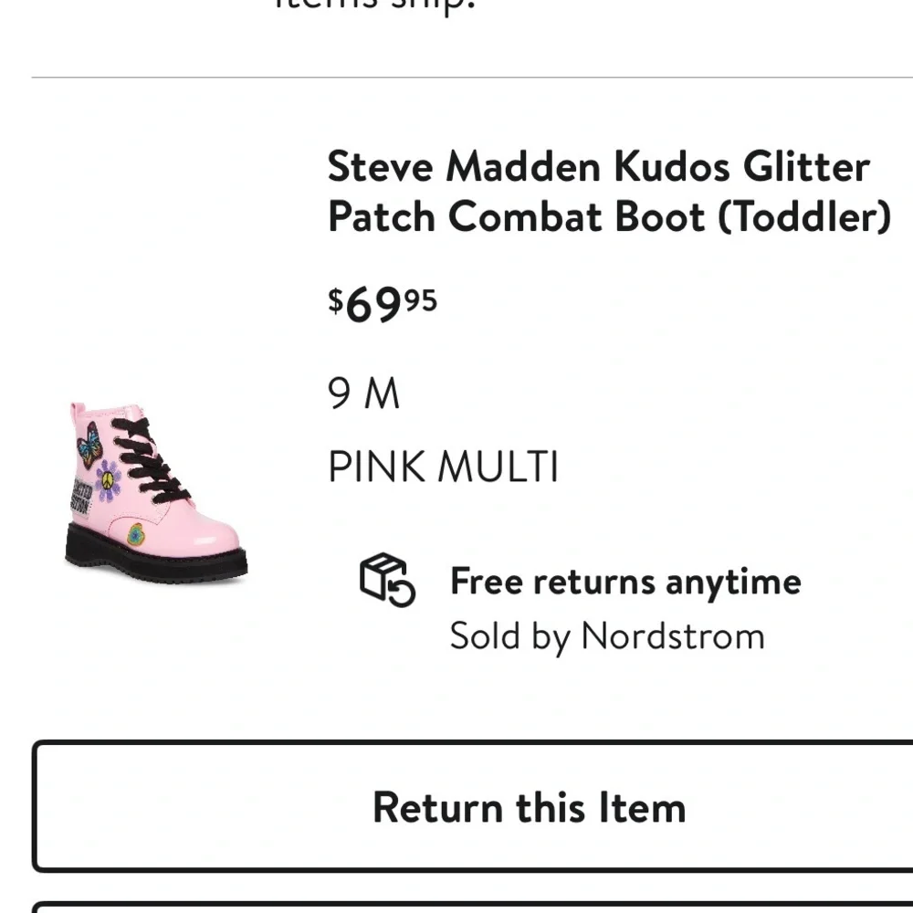 Steve Madden Toddler Combat Boots